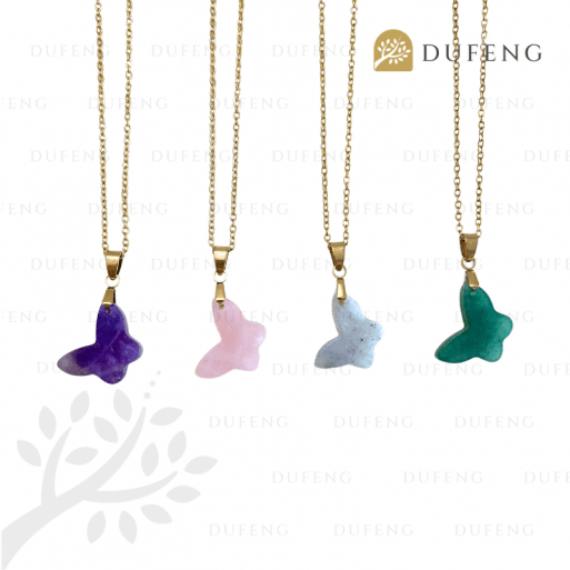Dufeng - Celestial Wings Crystal Butterfly Necklace - Image 2