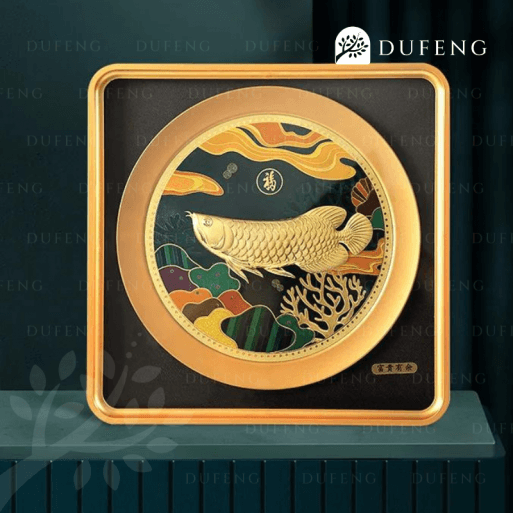 Golden Lucky Arwana Fengshui Art Decoration - Image 2