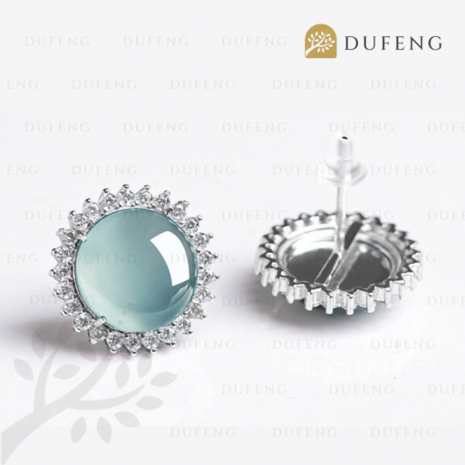 Dufeng - Solar Gleam Blue Jade Earrings - Image 3