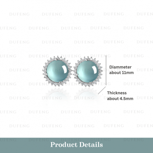 Dufeng - Solar Gleam Blue Jade Earrings - Image 4