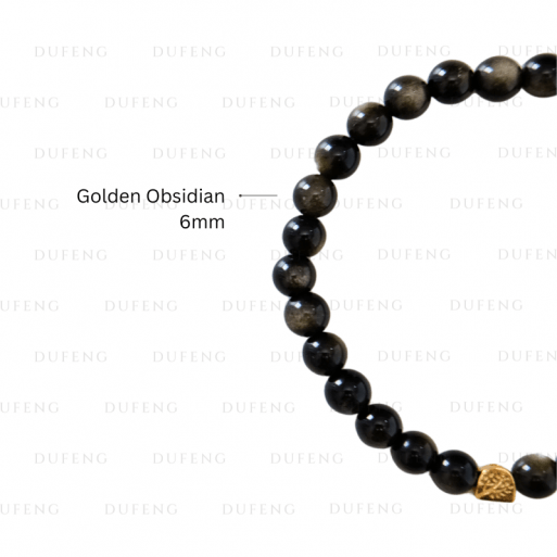 Dufeng - 6 Mantra Golden Obsidian Crystal Bracelet - Image 5