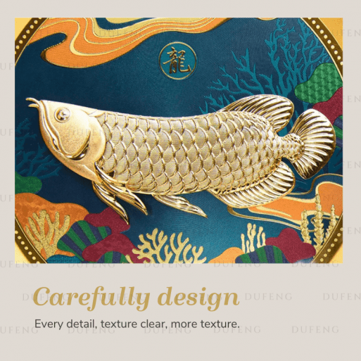 Golden Lucky Arwana Fengshui Art Decoration - Image 5