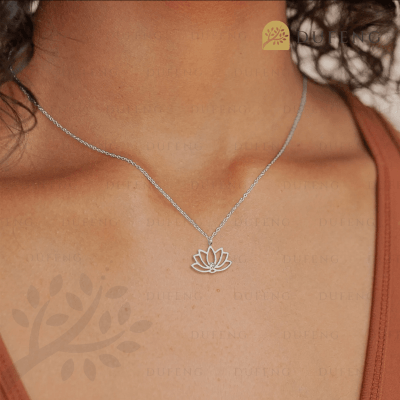 Dufeng -  Inner Balance Lotus Necklace - Silver